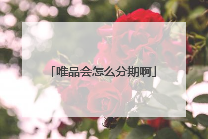 唯品会怎么分期啊