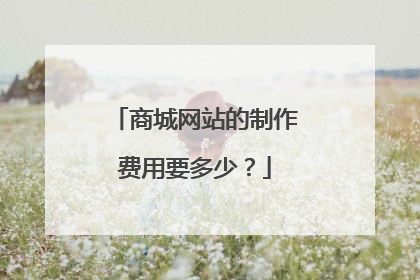 商城网站的制作费用要多少？