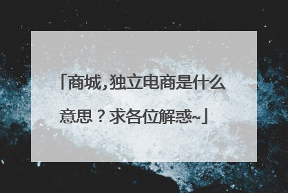 商城,独立电商是什么意思?求各位解惑~