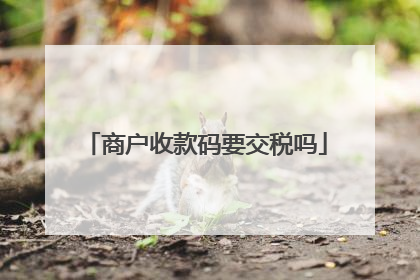 商户收款码要交税吗