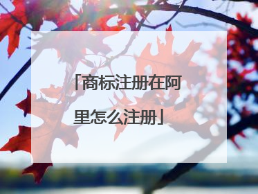商标注册在阿里怎么注册