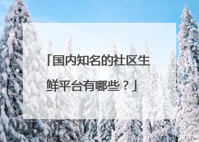 国内知名的社区生鲜平台有哪些?