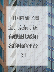 国内除了淘宝、京东,还有哪些比较知名的电商平台?
