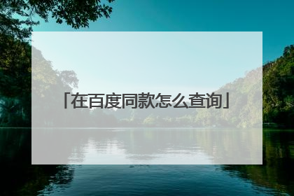 在百度同款怎么查询