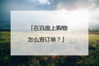 在百度上购物怎么查订单?