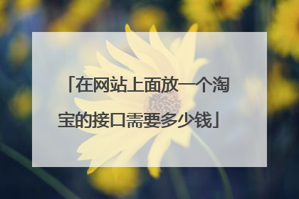 在网站上面放一个淘宝的接口需要多少钱