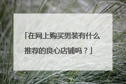 在网上购买男装有什么推荐的良心店铺吗?