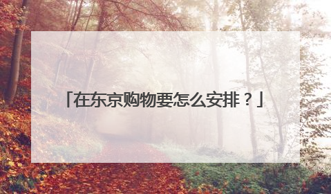 在东京购物要怎么安排?