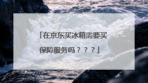 在京东买冰箱需要买保障服务吗???