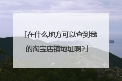 在什么地方可以查到我的淘宝店铺地址啊?