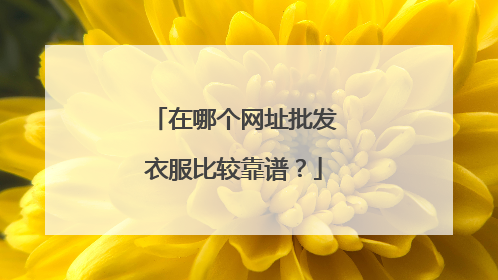 在哪个网址批发衣服比较靠谱?