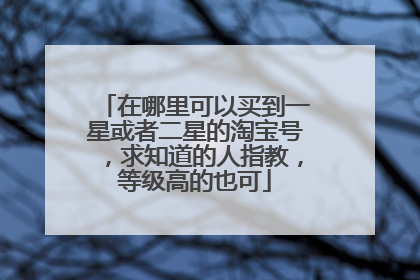 在哪里可以买到一星或者二星的淘宝号,求知道的人指教,等级高的也可