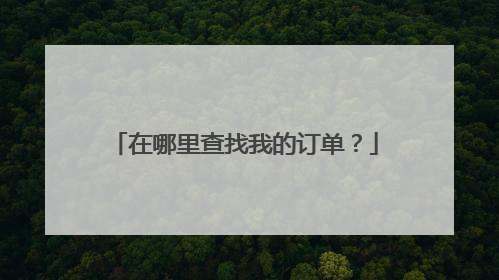 在哪里查找我的订单?