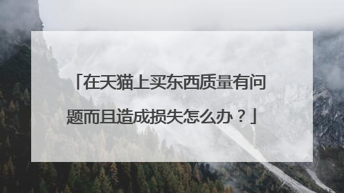 在天猫上买东西质量有问题而且造成损失怎么办?
