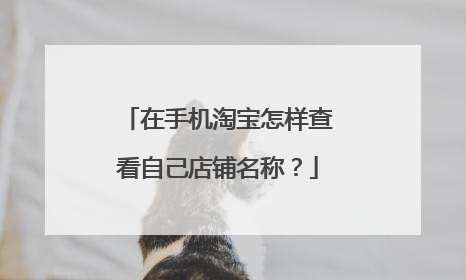 在手机淘宝怎样查看自己店铺名称？