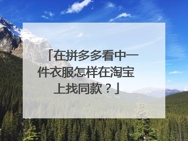 在拼多多看中一件衣服怎样在淘宝上找同款？