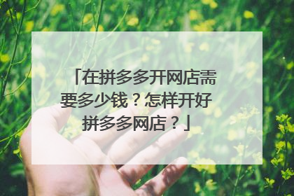 在拼多多开网店需要多少钱?怎样开好拼多多网店?