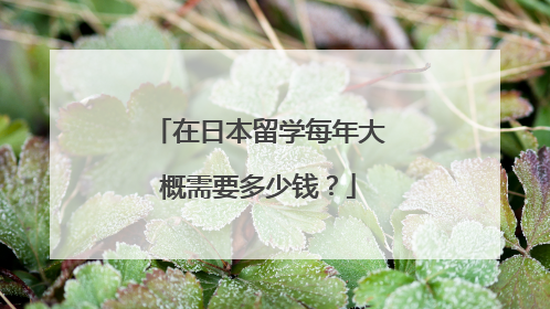 在日本留学每年大概需要多少钱?