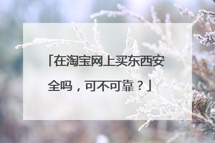 在淘宝网上买东西安全吗，可不可靠？