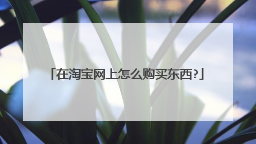 在淘宝网上怎么购买东西?
