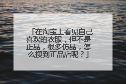 在淘宝上看见自己喜欢的衣服，但不是正品，很多仿品，怎么搜到正品店呢？