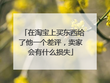 在淘宝上买东西给了他一个差评,卖家会有什么损失
