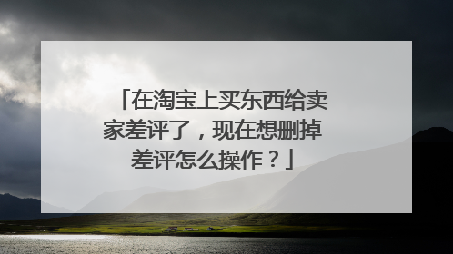 在淘宝上买东西给卖家差评了,现在想删掉差评怎么操作?