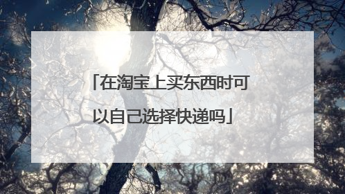 在淘宝上买东西时可以自己选择快递吗