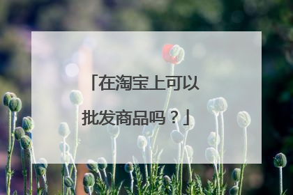 在淘宝上可以批发商品吗?