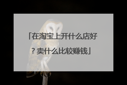 在淘宝上开什么店好?卖什么比较赚钱