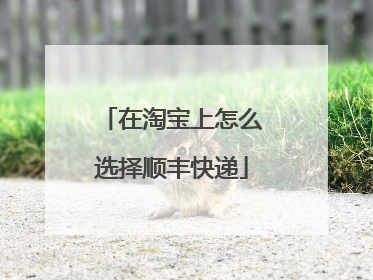在淘宝上怎么选择顺丰快递