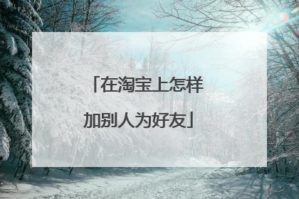 在淘宝上怎样加别人为好友