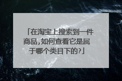 在淘宝上搜索到一件商品,如何查看它是属于哪个类目下的?