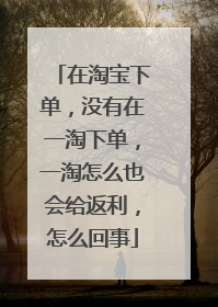 在淘宝下单,没有在一淘下单,一淘怎么也会给返利,怎么回事