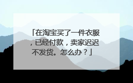 在淘宝买了一件衣服,已经付款,卖家迟迟不发货。怎么办?