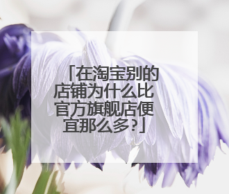 在淘宝别的店铺为什么比官方旗舰店便宜那么多?