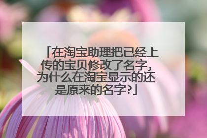 在淘宝助理把已经上传的宝贝修改了名字,为什么在淘宝显示的还是原来的名字?