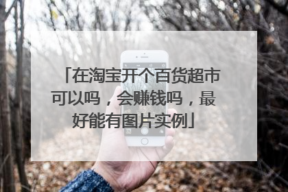 在淘宝开个百货超市可以吗,会赚钱吗,最好能有图片实例