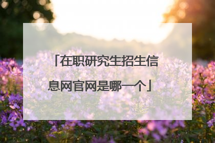 在职研究生招生信息网官网是哪一个