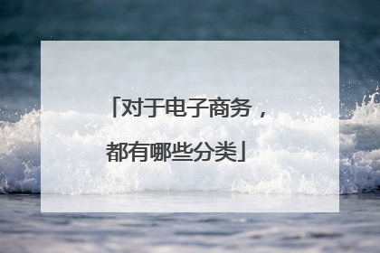 对于电子商务,都有哪些分类