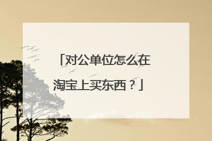 对公单位怎么在淘宝上买东西?