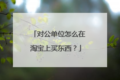 对公单位怎么在淘宝上买东西？