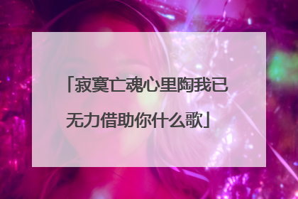 寂寞亡魂心里陶我已无力借助你什么歌