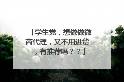 学生党,想做做微商代理,又不用进货,有推荐吗??