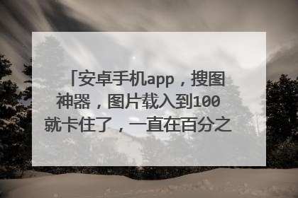 安卓手机app,搜图神器,图片载入到100就卡住了,一直在百分之百,如果这时候点击下载,下载是低清