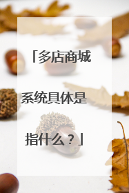 多店商城系统具体是指什么?