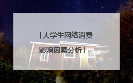大学生网络消费影响因素分析