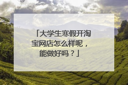 大学生寒假开淘宝网店怎么样呢,能做好吗?
