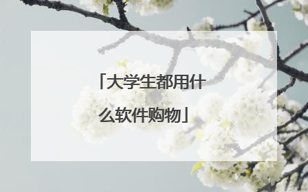 大学生都用什么软件购物