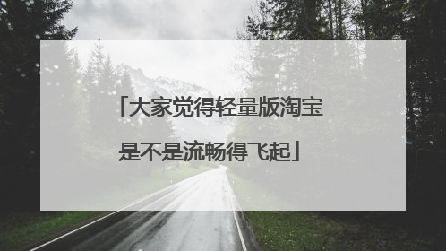 大家觉得轻量版淘宝是不是流畅得飞起